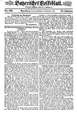 Bayerisches Volksblatt (Regensburger Morgenblatt) Dienstag 20. September 1859