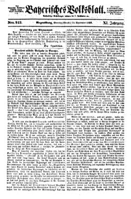 Bayerisches Volksblatt (Regensburger Morgenblatt) Sonntag 25. September 1859