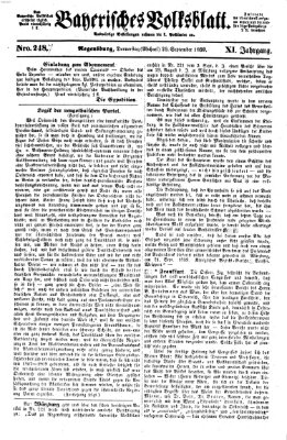 Bayerisches Volksblatt (Regensburger Morgenblatt) Donnerstag 29. September 1859