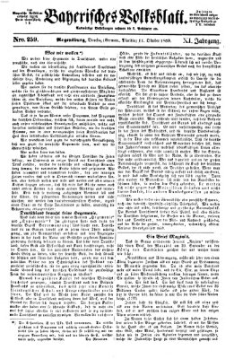 Bayerisches Volksblatt (Regensburger Morgenblatt) Dienstag 11. Oktober 1859