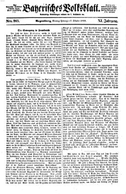 Bayerisches Volksblatt (Regensburger Morgenblatt) Montag 17. Oktober 1859