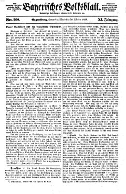 Bayerisches Volksblatt (Regensburger Morgenblatt) Donnerstag 20. Oktober 1859