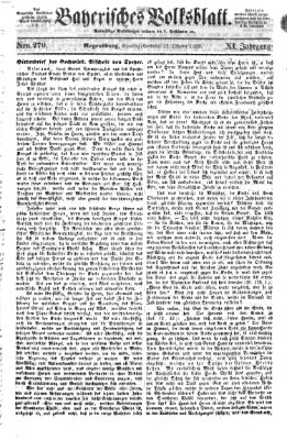 Bayerisches Volksblatt (Regensburger Morgenblatt) Samstag 22. Oktober 1859