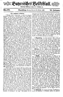 Bayerisches Volksblatt (Regensburger Morgenblatt) Sonntag 23. Oktober 1859