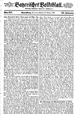 Bayerisches Volksblatt (Regensburger Morgenblatt) Donnerstag 27. Oktober 1859