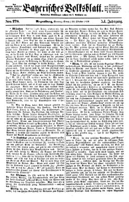 Bayerisches Volksblatt (Regensburger Morgenblatt) Sonntag 30. Oktober 1859