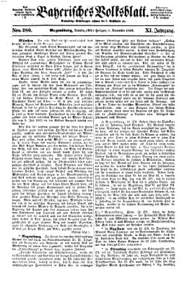 Bayerisches Volksblatt (Regensburger Morgenblatt) Dienstag 1. November 1859