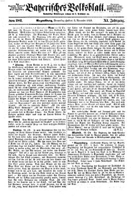 Bayerisches Volksblatt (Regensburger Morgenblatt) Donnerstag 3. November 1859