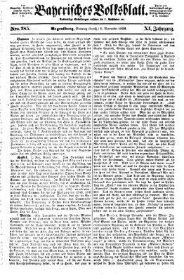 Bayerisches Volksblatt (Regensburger Morgenblatt) Sonntag 6. November 1859