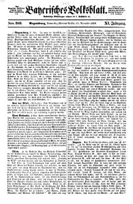 Bayerisches Volksblatt (Regensburger Morgenblatt) Donnerstag 10. November 1859