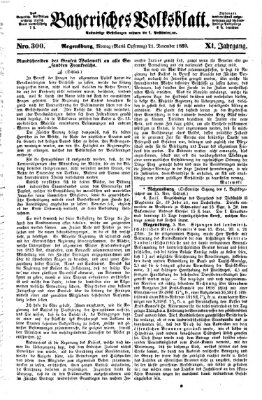 Bayerisches Volksblatt (Regensburger Morgenblatt) Montag 21. November 1859