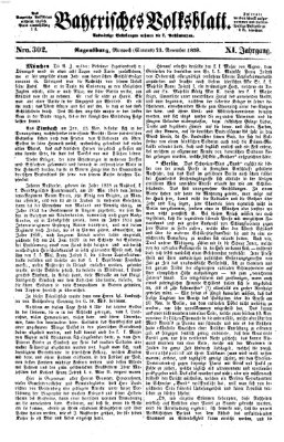 Bayerisches Volksblatt (Regensburger Morgenblatt) Mittwoch 23. November 1859