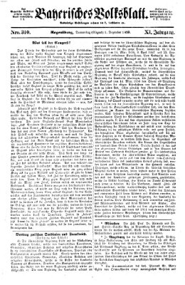 Bayerisches Volksblatt (Regensburger Morgenblatt) Donnerstag 1. Dezember 1859