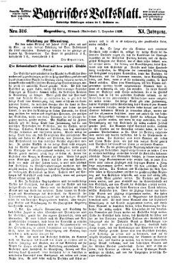 Bayerisches Volksblatt (Regensburger Morgenblatt) Mittwoch 7. Dezember 1859