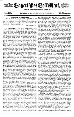 Bayerisches Volksblatt (Regensburger Morgenblatt) Samstag 10. Dezember 1859