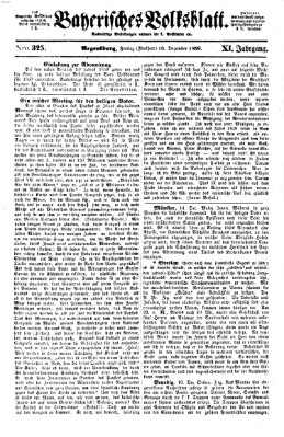 Bayerisches Volksblatt (Regensburger Morgenblatt) Freitag 16. Dezember 1859