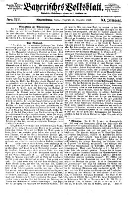 Bayerisches Volksblatt (Regensburger Morgenblatt) Samstag 17. Dezember 1859