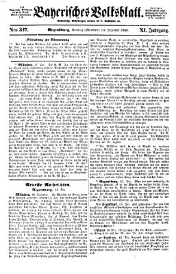 Bayerisches Volksblatt (Regensburger Morgenblatt) Sonntag 18. Dezember 1859