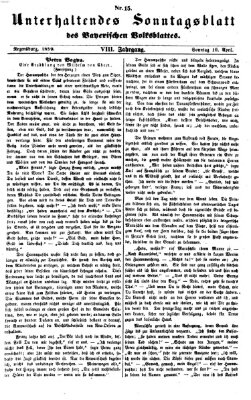 Bayerisches Volksblatt (Regensburger Morgenblatt) Sonntag 10. April 1859