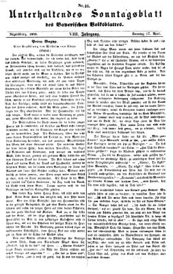 Bayerisches Volksblatt (Regensburger Morgenblatt) Sonntag 17. April 1859