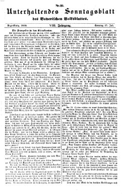 Bayerisches Volksblatt (Regensburger Morgenblatt) Sonntag 17. Juli 1859