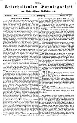 Bayerisches Volksblatt (Regensburger Morgenblatt) Sonntag 31. Juli 1859