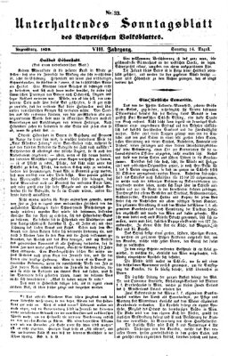 Bayerisches Volksblatt (Regensburger Morgenblatt) Sonntag 14. August 1859