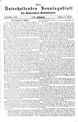 Bayerisches Volksblatt (Regensburger Morgenblatt) Sonntag 21. August 1859