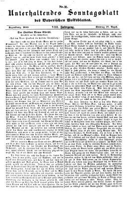 Bayerisches Volksblatt (Regensburger Morgenblatt) Sonntag 28. August 1859