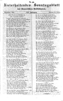 Bayerisches Volksblatt (Regensburger Morgenblatt) Sonntag 30. Oktober 1859