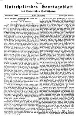 Bayerisches Volksblatt (Regensburger Morgenblatt) Sonntag 13. November 1859