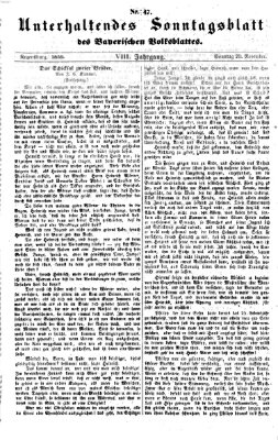 Bayerisches Volksblatt (Regensburger Morgenblatt) Sonntag 20. November 1859