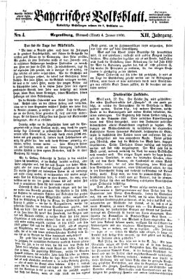 Bayerisches Volksblatt (Regensburger Morgenblatt) Mittwoch 4. Januar 1860