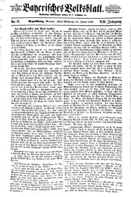 Bayerisches Volksblatt (Regensburger Morgenblatt) Mittwoch 25. Januar 1860