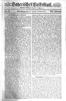 Bayerisches Volksblatt (Regensburger Morgenblatt) Mittwoch 1. Februar 1860