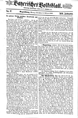 Bayerisches Volksblatt (Regensburger Morgenblatt) Montag 6. Februar 1860