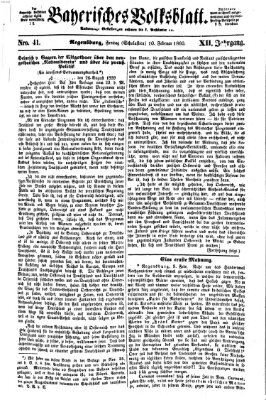 Bayerisches Volksblatt (Regensburger Morgenblatt) Freitag 10. Februar 1860