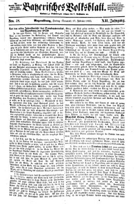 Bayerisches Volksblatt (Regensburger Morgenblatt) Freitag 17. Februar 1860