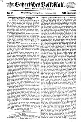 Bayerisches Volksblatt (Regensburger Morgenblatt) Samstag 18. Februar 1860