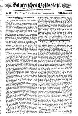 Bayerisches Volksblatt (Regensburger Morgenblatt) Dienstag 21. Februar 1860