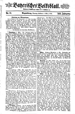 Bayerisches Volksblatt (Regensburger Morgenblatt) Sonntag 4. März 1860