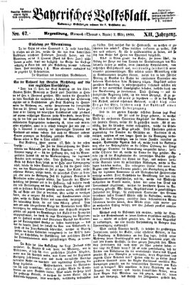 Bayerisches Volksblatt (Regensburger Morgenblatt) Mittwoch 7. März 1860