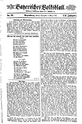 Bayerisches Volksblatt (Regensburger Morgenblatt) Freitag 9. März 1860