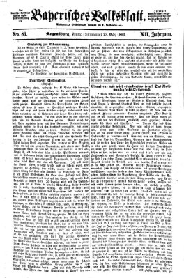 Bayerisches Volksblatt (Regensburger Morgenblatt) Freitag 23. März 1860