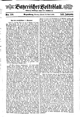 Bayerisches Volksblatt (Regensburger Morgenblatt) Sonntag 29. April 1860