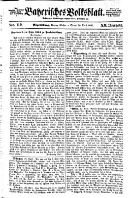 Bayerisches Volksblatt (Regensburger Morgenblatt) Montag 30. April 1860