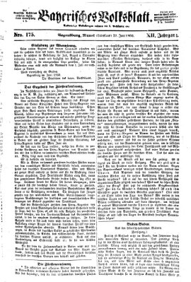 Bayerisches Volksblatt (Regensburger Morgenblatt) Mittwoch 27. Juni 1860