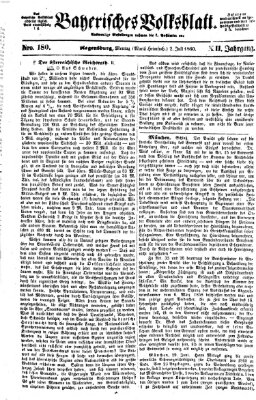 Bayerisches Volksblatt (Regensburger Morgenblatt) Montag 2. Juli 1860