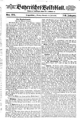 Bayerisches Volksblatt (Regensburger Morgenblatt) Montag 16. Juli 1860