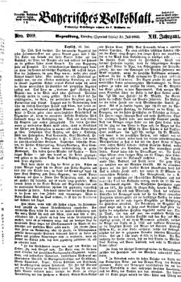 Bayerisches Volksblatt (Regensburger Morgenblatt) Dienstag 31. Juli 1860